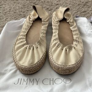 Jimmy Choo Beige Leather Espadrilles